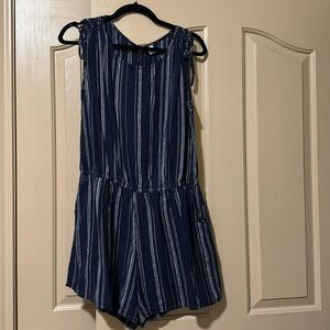 Old Navy Blue Striped Romper Size L